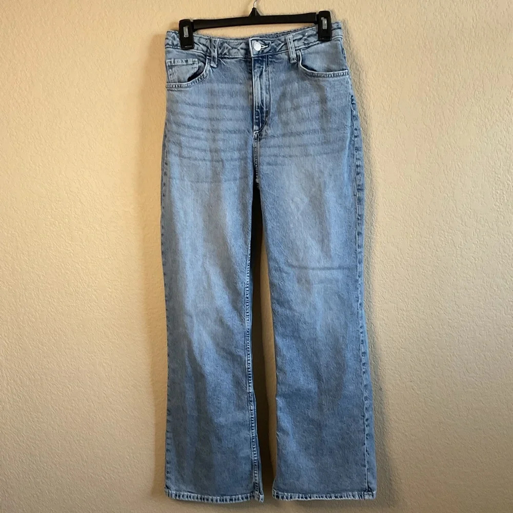 H&M Womens Baggy Bootcut Wide Leg Flare High waist‎ Denim Jeans Lightwash